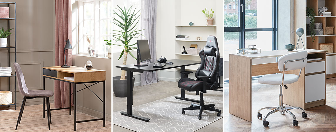 3 types de bureaux et chaises