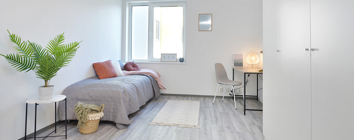 JYSK furtniture in light room Anker - offers stylish and affordable student housing
