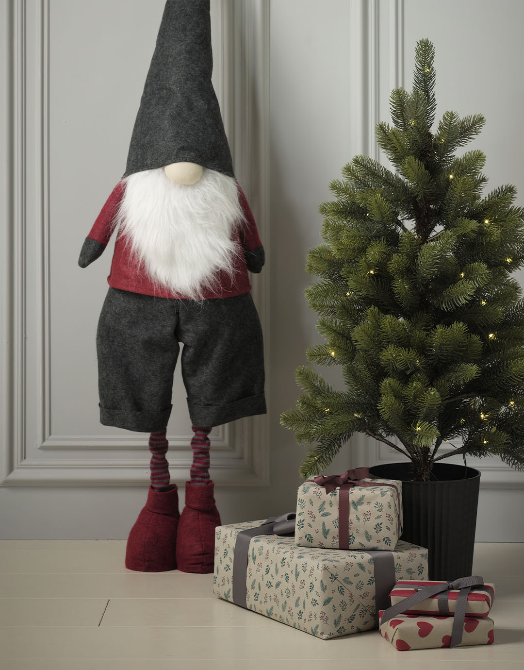 Grand lutin de Noël avec jambes ajustables