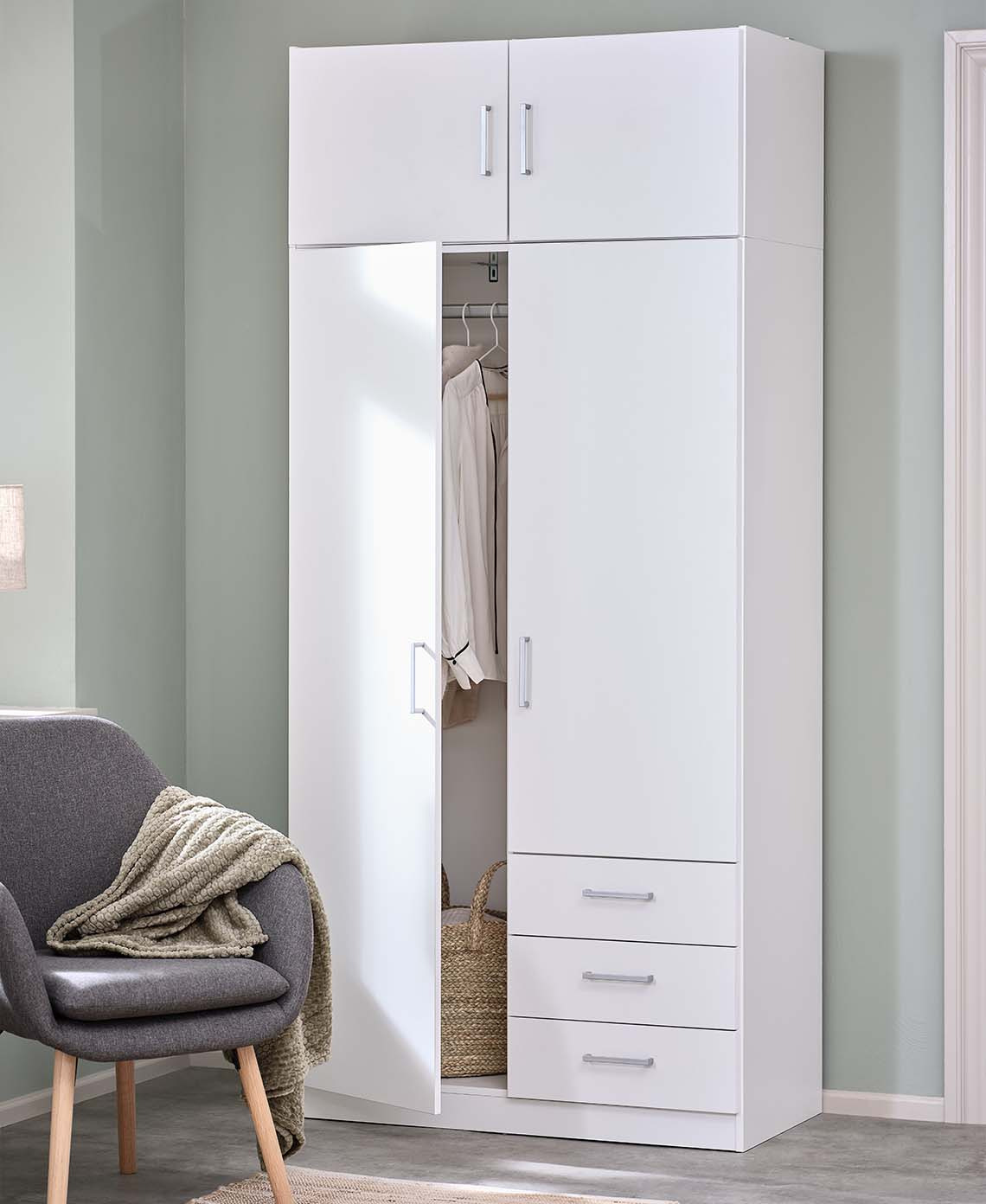 Armoire blanche FANDRUP à deux portes Armoire blanche à deux portes