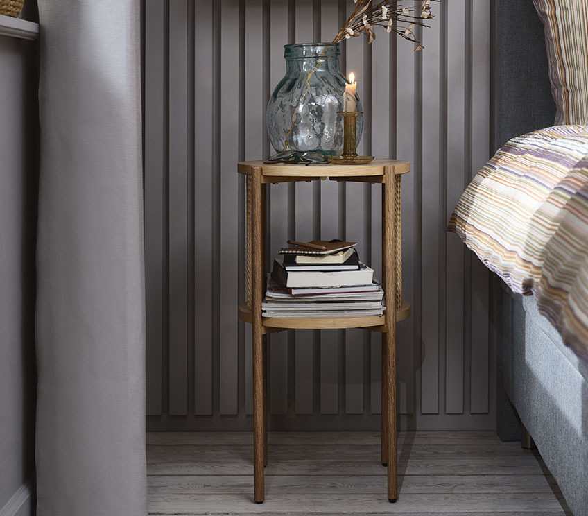 EGELEV bedside table Bedside table with shelf in a bedroom